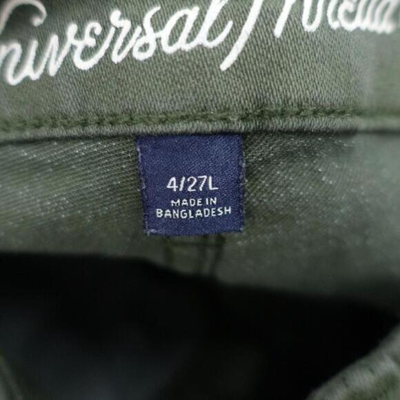 Universal Thread Skinny Jeans Womens 4 Green Denim Distressed Frayed Hem Zip-Fly - Picture 7 of 8